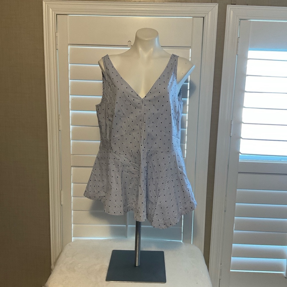 Lane Bryant Blue and White Striped Top